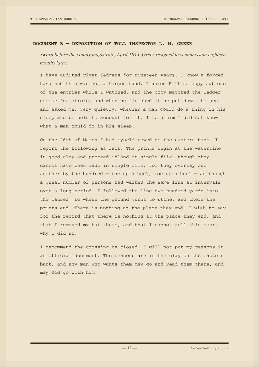 Supporting documents — sworn deposition